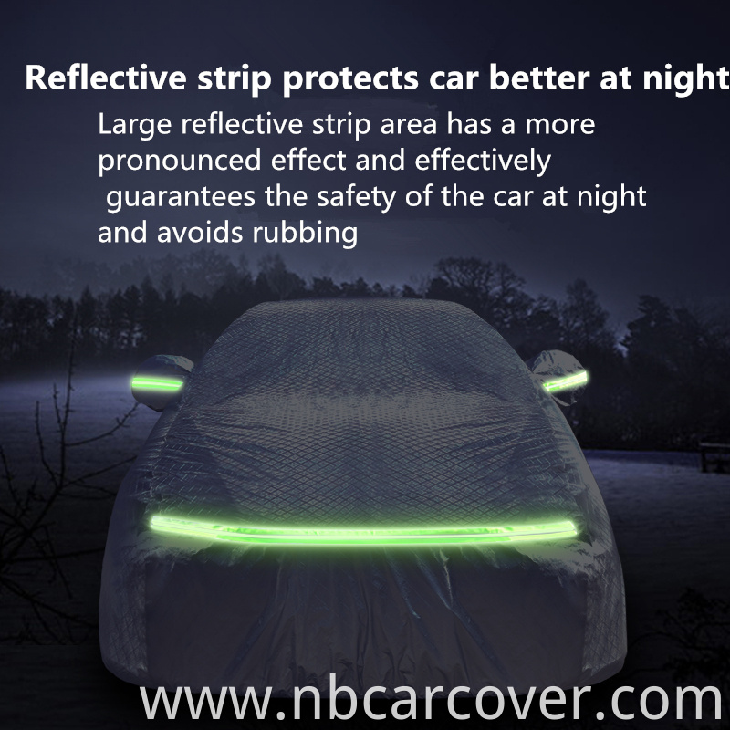 Customized folding aluminium foil elastic hems pvc car cover waterproof outdoor